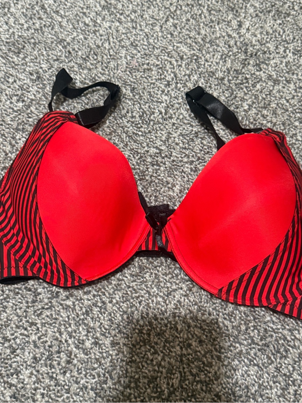 Ella Red and Black Padded Underwire Bra